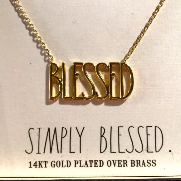 Rae Dunn. BLESSED gold necklace - Picture 2 of 4